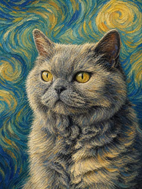 Marktportret: kat in de stijl Velvet Sunflower